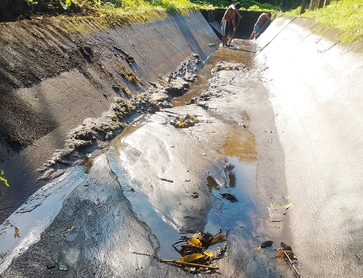 SAPAM Tuxtla Chico realiza limpieza del talud en Rosario Izapa.