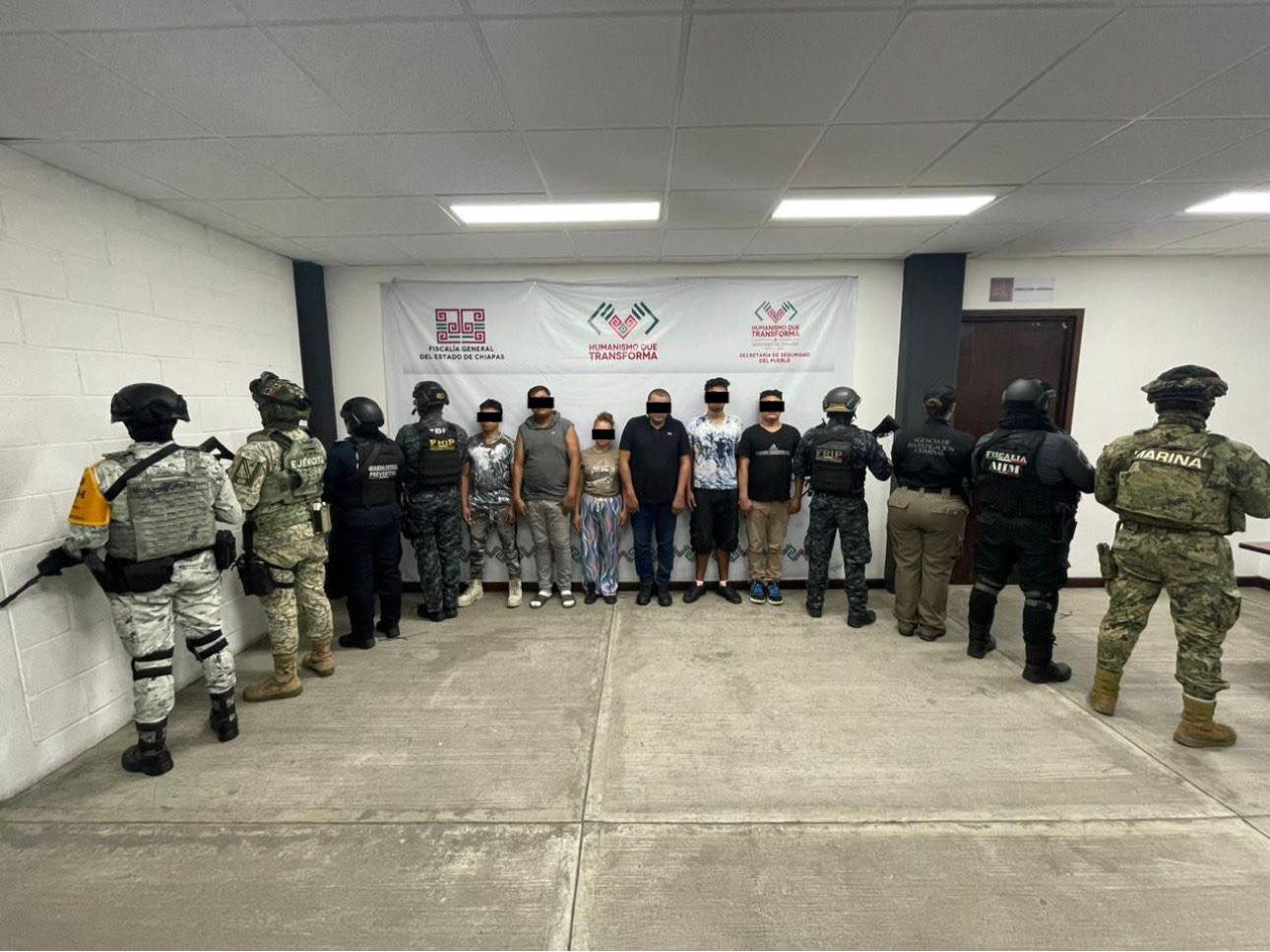 Aseguran a 8 personas con armas en Tuxtla Gutiérrez