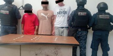 Caen tres presuntos narcomenudistas en pleno centro de Tapachula