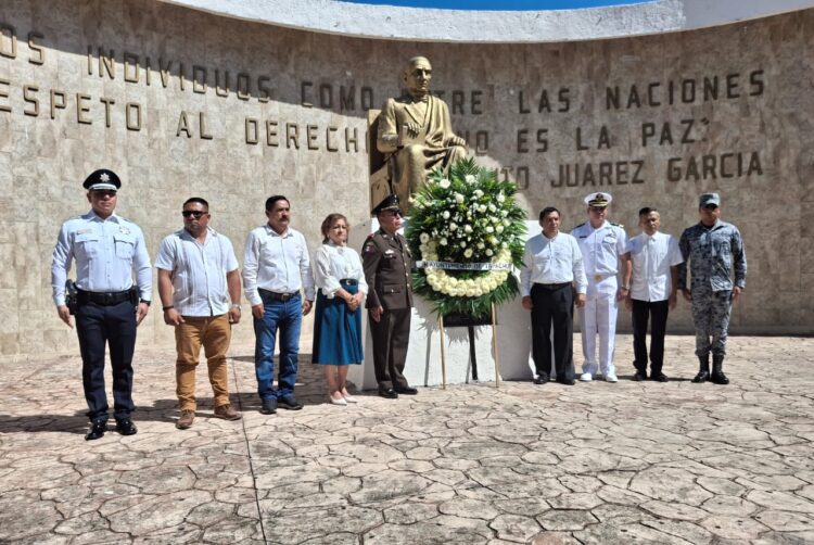 Ayuntamiento de Tapachula honra la memoria de Benito Juárez García en su CLIV Aniversario Luctuoso