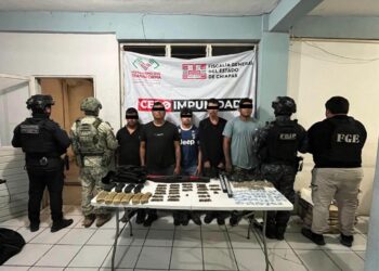 Caen cinco presuntos delincuentes tras operativo y enfrentamiento en Chiapas