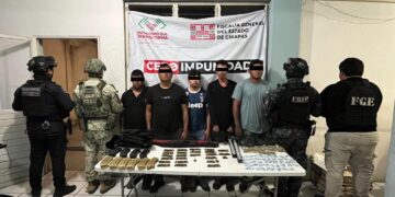 Caen cinco presuntos delincuentes tras operativo y enfrentamiento en Chiapas