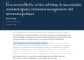 Marco Rubio encabezará reunión en Washington sobre presunto resurgimiento del terrorismo de extrema izquierda