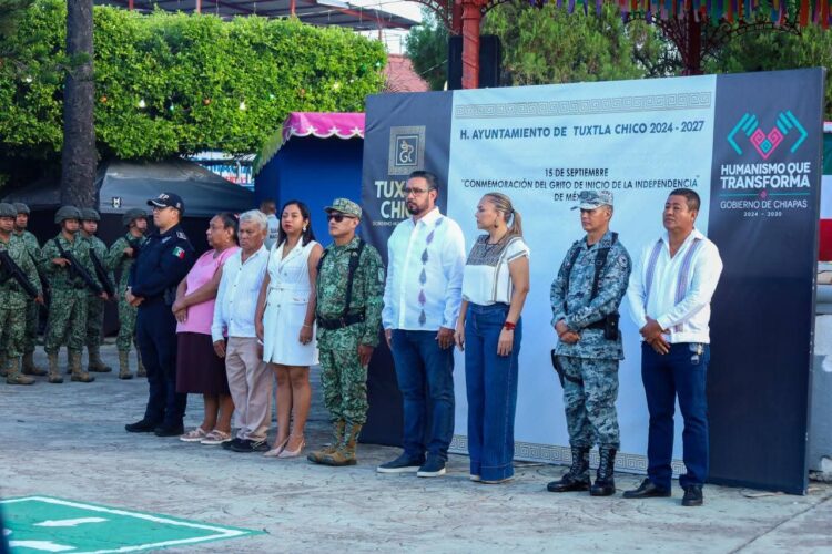 En unidad y patriotismo, Tuxtla Chico conmemora el 216 Aniversario del Grito de Independencia